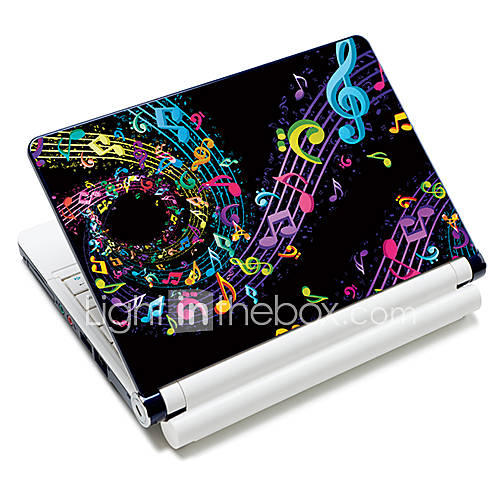 Colorful Music Note Pattern Laptop Notebook Cover Protective Skin Sticker For 10/15 Laptop 18662