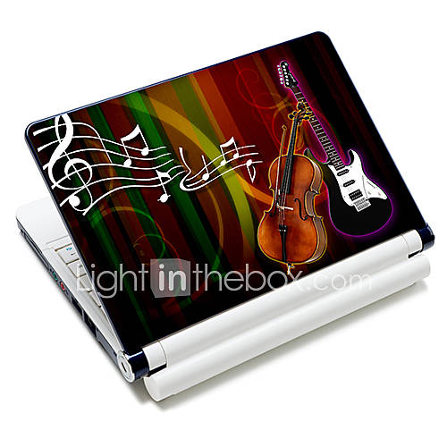 Violin And Guitar Pattern Laptop Protective Skin Sticker For 10/15 Laptop 18664(15 suitable for below 15)