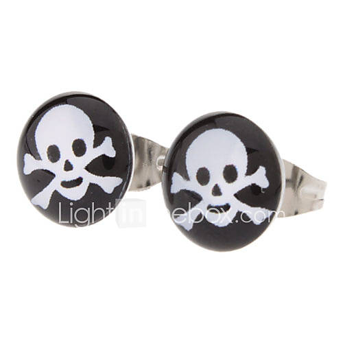 10 mm Skull Symbol Stainless Steel Stud Earrings