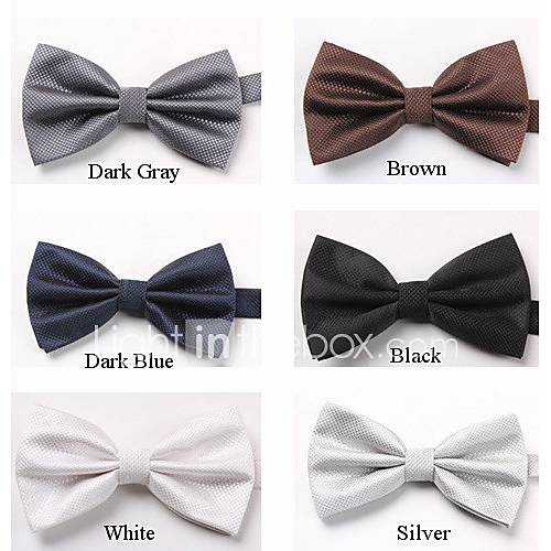 Mens Fashion Pure Color Polyester Bow tie