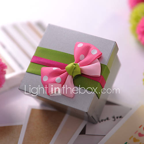 Cuboid Metal Favor Tin With Ribbon Bow (Set of 6)