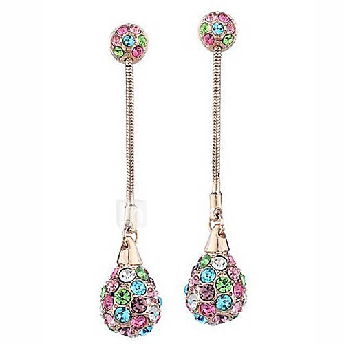 Multi Color Crystal Studded Ball Earrings