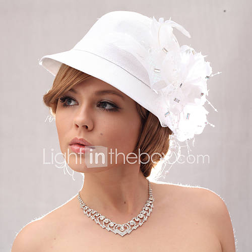 Beautiful Organza/Satin With Rhinestone /Imitation Pearls Wedding Bride Hat
