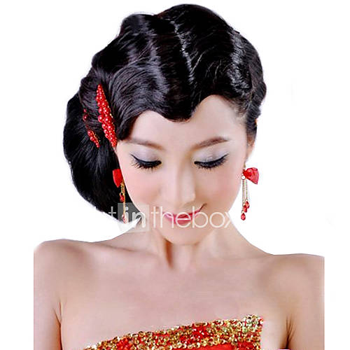 High Quality Synthetic Black Wavy Hair Bangs