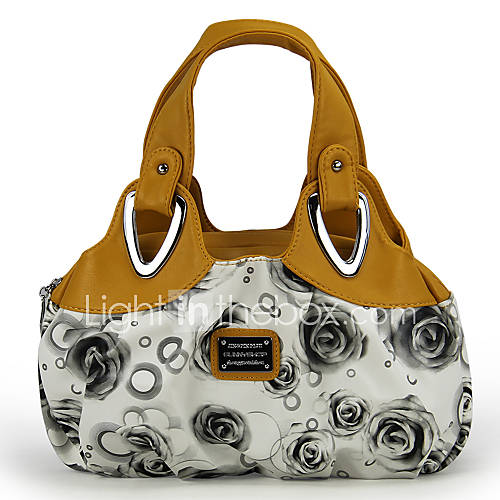 Womens Rose Print Yellow Hobo(31cm10cm20cm)