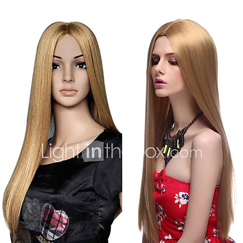Capless High Quality Synthetic Blonde Long Silky Straight Hair Wigs