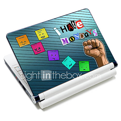 I Hate Monday Pattern Laptop Protective Skin Sticker For 10/15 Laptop 18361(15 suitable for below 15)