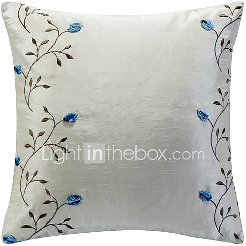 White Country Floral Decorative Pillow Cover