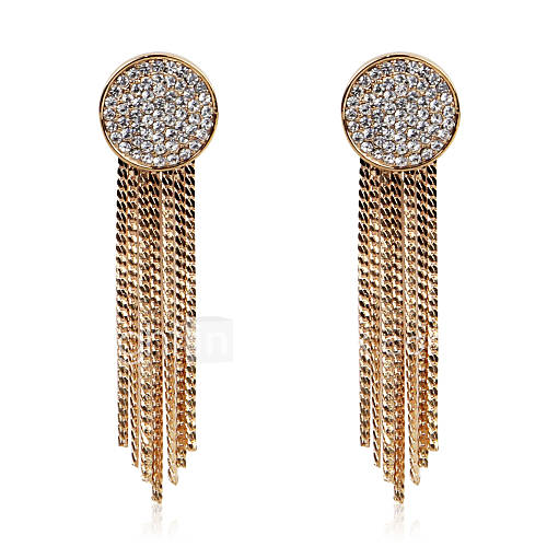 Gorgeous Gold Alloy Crystal Earrings