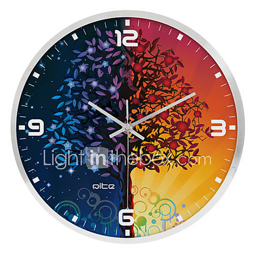 12H Modern Tree Stainless Steel Wall Clock