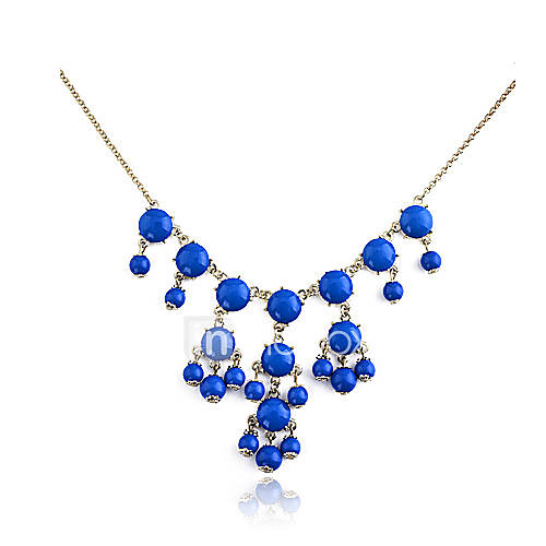 Mini Balls In Line Acrylic Necklace (Assorted Color)