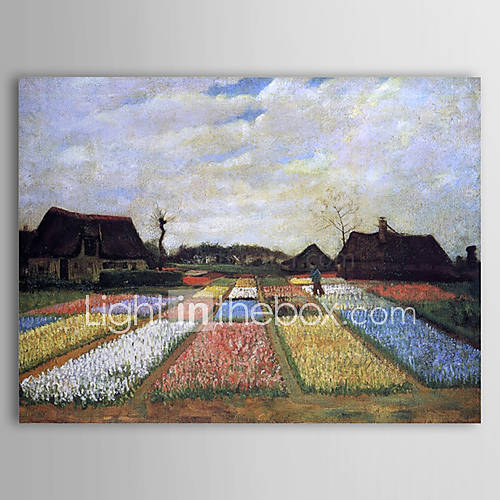 Famous Oil Painting Flower beds in holland by Van Gogh