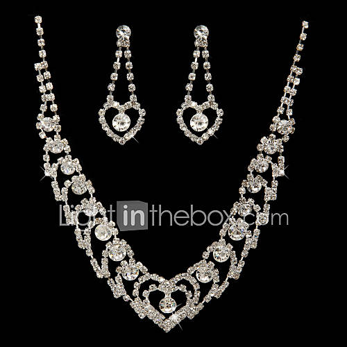 Marvelous Czech Rhinestones Alloy Plated Wedding Bridal Jewelry Set,Including Necklace And Earrings