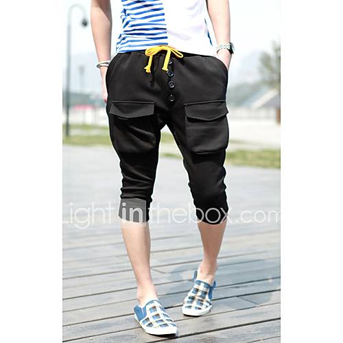 Mens Buckle Cropped Harem Pants