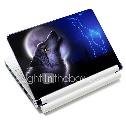 Wolf And Lightning Pattern Laptop Protective Skin Sticker For 10/15 Laptop(15 suitable for below 15)