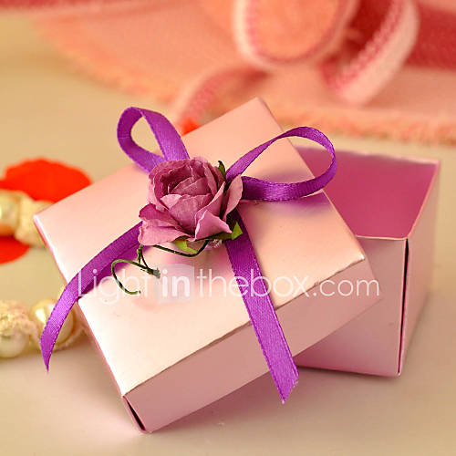 Simple Square Lilac Favor Box (Set of 12)