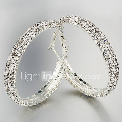 Charming Alloy with Shining Crystal Round Hoop Earrings(LengthWidth 5050 mm)