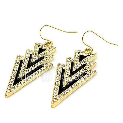 Punk Style Three Triangle Zircon Fluorescence Earrings(Assorted Colors)