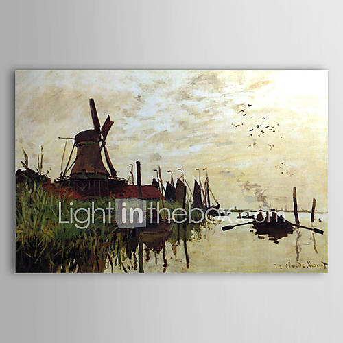 Famous Oil Painting A Windmill at Zaandam by Claude Monet