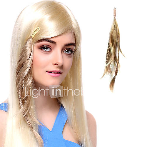 High Quality Synthetic Light Golden Hair Extension