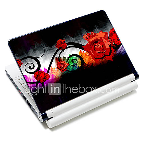 Gorgeous Rose Pattern Laptop Protective Skin Sticker For 10/15 Laptop 18641(15 suitable for below 15)