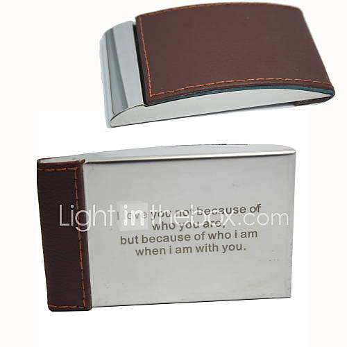 Personalized Graceful Business Card Holder With Leatherette Cover