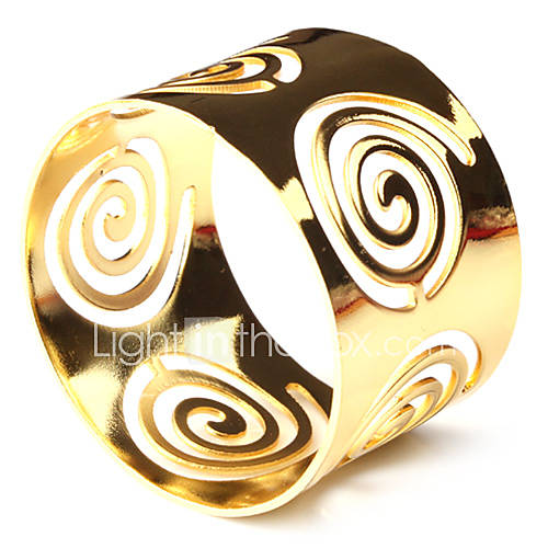 Set of 4 Modern Spiral Design Zinc Alloy Napkin Ring