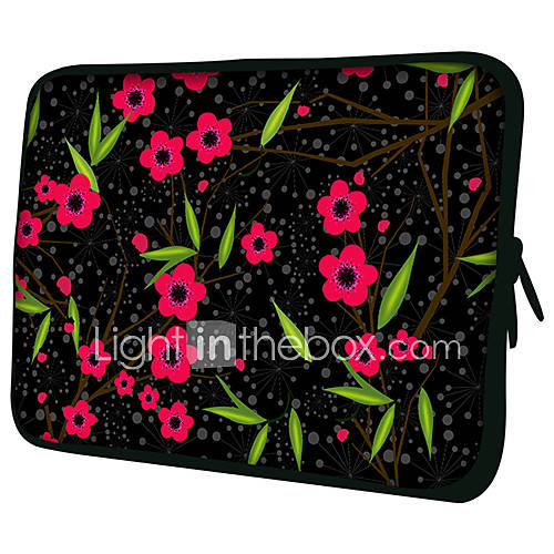 Red FlowersPattern Nylon Material Waterproof Sleeve Case for 11/13/15 LaptopTablet