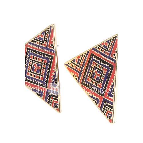 Triangle Handmade Glazed Earrings