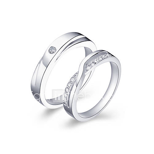 Fabulous Platinum Plated Crystal Couples Rings