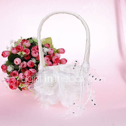 Beautidul Flower Basket With Satin Flower