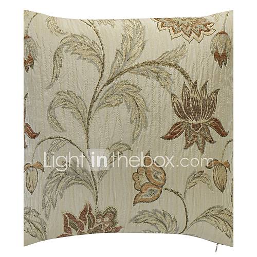 Country Beige Jacquard Polyester Decorative Pillow Cover