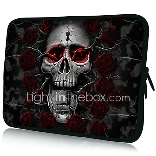 Roses And SkullPattern Nylon Material Waterproof Sleeve Case for 11/13/15 LaptopTablet