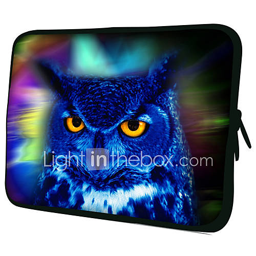 Blue OwlPattern Nylon Material Waterproof Sleeve Case for 11/13/15 LaptopTablet