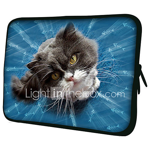 Lovely CatPattern Nylon Material Waterproof Sleeve Case for 11/13/15 LaptopTablet