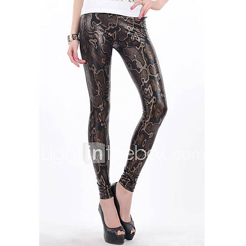 Fashion High Waist Snake Texture Metallic Legging(Hip90 104cm Length105cm)