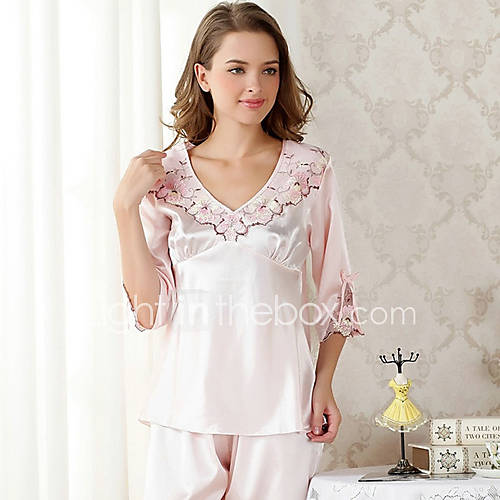 Womens Sexy Sweet Big Size Lace Pajamas Robes