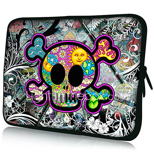 Cute SkullPattern Nylon Material Waterproof Sleeve Case for 11/13/15 LaptopTablet