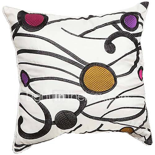 Modern Style Striped Embroidery Polyester Decorative Pillow Cover