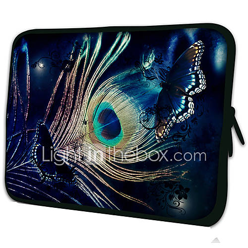 Blue ButterflyPattern Nylon Material Waterproof Sleeve Case for 11/13/15 LaptopTablet