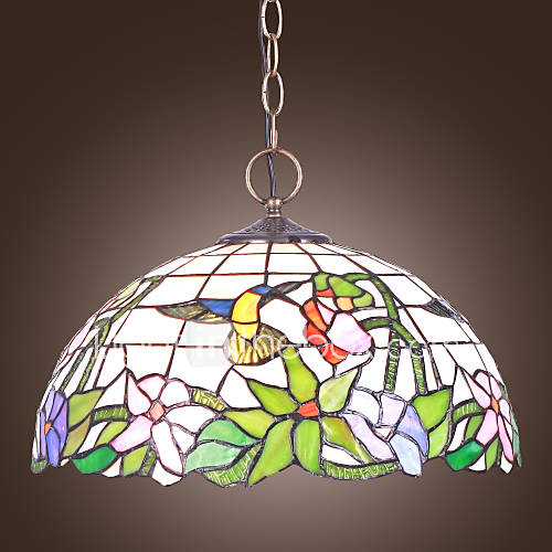 Tiffany 2   Light Pendent Lights with Hummingbird Pattern