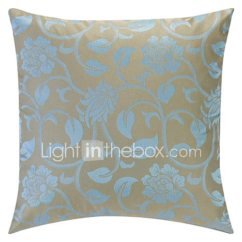 Light Blue Jacquard Polyester Decorative Pillow Cover