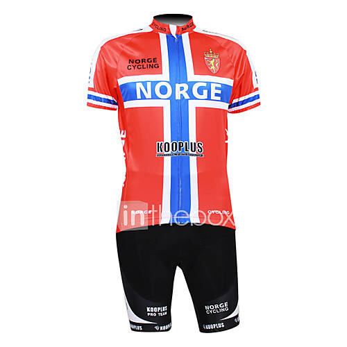 Kooplus 2013 Norge Pattern 100% Polyester Short Sleeve Quick Dry Mens Cycling Suits