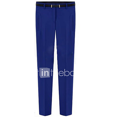 Womens Solid Color Straight Pant