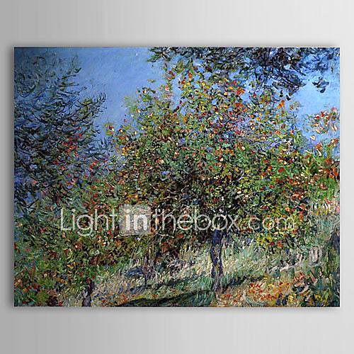 Famous Oil Painting Apple Trees on the Chantemesle Hill by Claude Monet