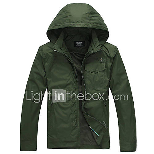 Mens Olive Causal Multi pocket Jacket