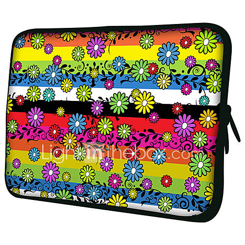 Lots of FlowersPattern Nylon Material Waterproof Sleeve Case for 11/13/15 LaptopTablet