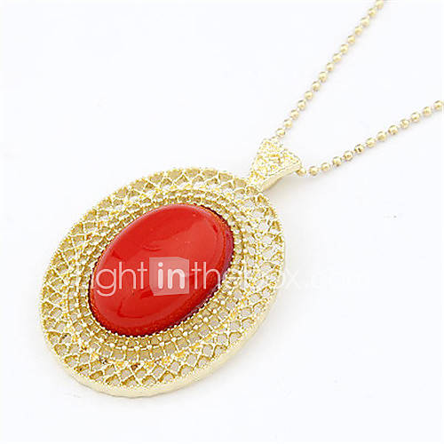 Alloy Golden Plated Gem Pattern Necklace(Assorted Colors)