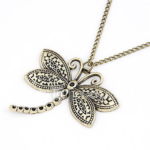 Vintage Alloy Dragonfly Pattern Necklace