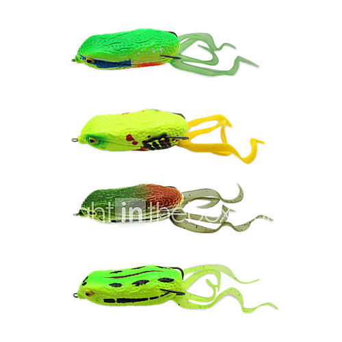 Soft Bait Sharp Mouth Single Hook Frog Fishing Lure 55MM 13G (Color Random)